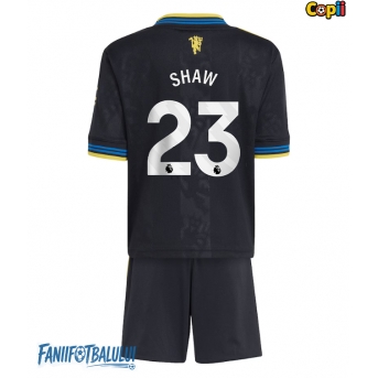 Manchester United Luke Shaw #23 Echipament de Fotbal Replică 2025-26 Copii Treilea (+ Șorturi)